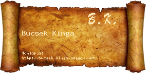 Bucsek Kinga névjegykártya